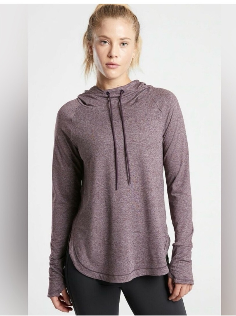 Athleta Uptempo Pullover Hoodie Heathered